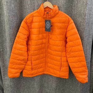 St. John's Bay, Water Resistant Lightweight Puffer Jacket, Apollo Orange, L, NWT